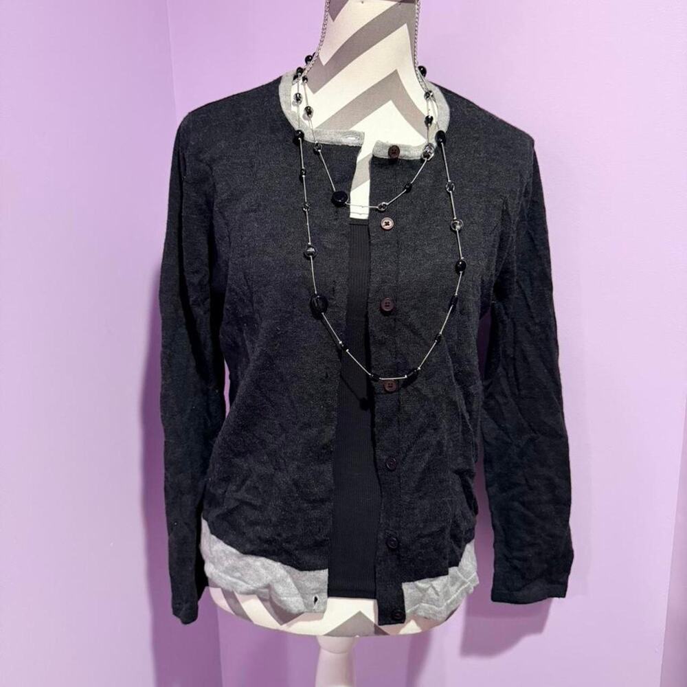 Black button up cardigan with